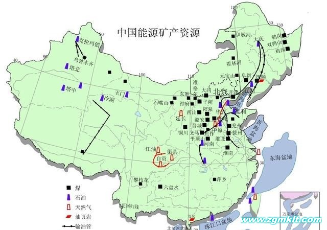 行业资讯 行业资讯  中国能源矿产资源分布图(煤炭,石油,天然气)不过